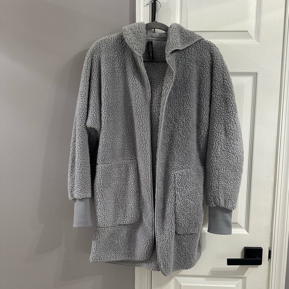 Fluffy grey cardigan